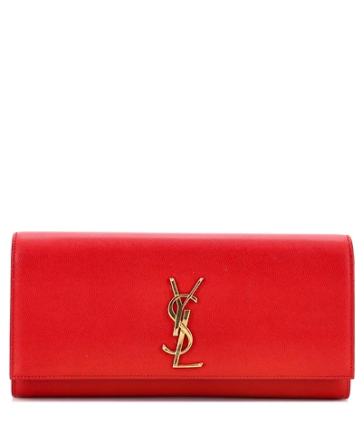 Pre-Owned Saint Laurent Long Classic Monogram Clutch Leather