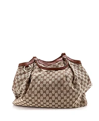 Pre-Owned Gucci Large Sukey Tote Gg Canvas with Leather