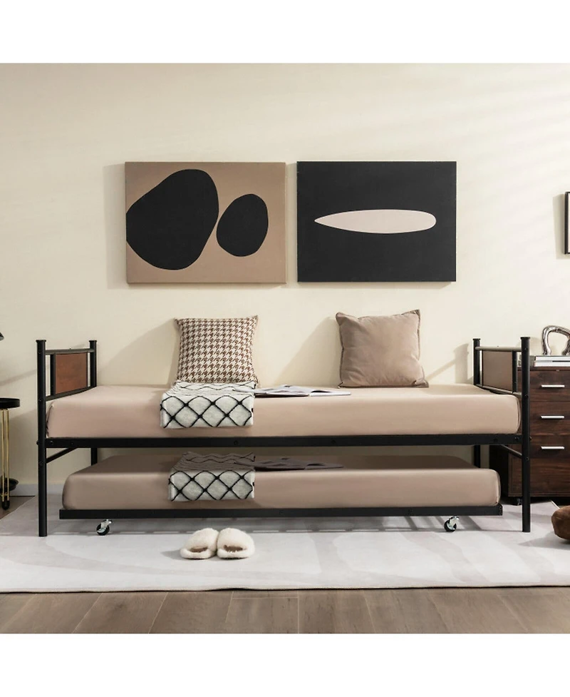 Gouun Metal Daybed with Trundle