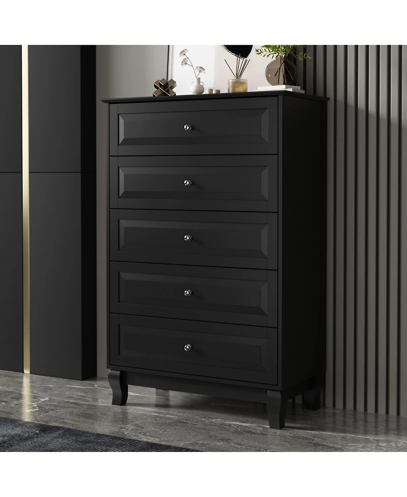Homsee Wood Accent Storage Cabinets Organizer With 5 Drawers