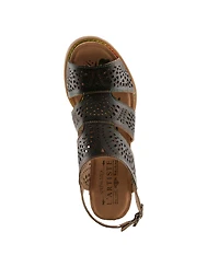 L`Artiste Perfdfection Women s Leather Sandal with Hand-painted Comfort Fit