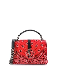 Pre-Owned Saint Laurent Medium Classic Monogram College Bag Matelasse Chevron Bandana Canvas