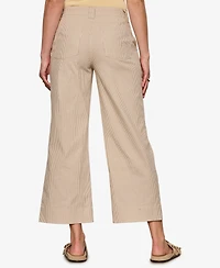 Sanctuary Women's Cropped Lily Stripe Wide-Leg Cotton Trousers