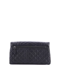 Pre-Owned Saint Laurent Classic Monogram Fold Over Clutch Mixed Matelasse Leather