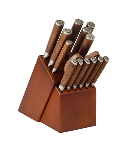 Babish High-Carbon 1.4116 German Steel 15 Piece Full Tang Forged Cutlery Kitchen Knife Block Set