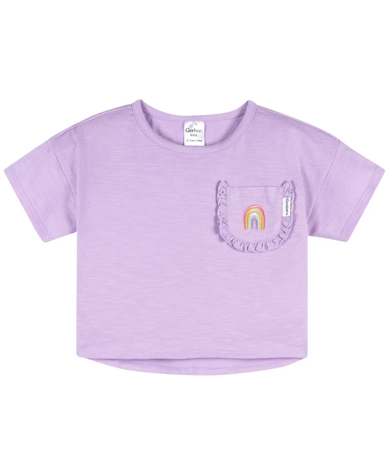 Gerber Toddler Girls 2-Piece Pocket Tee and Shorts Set