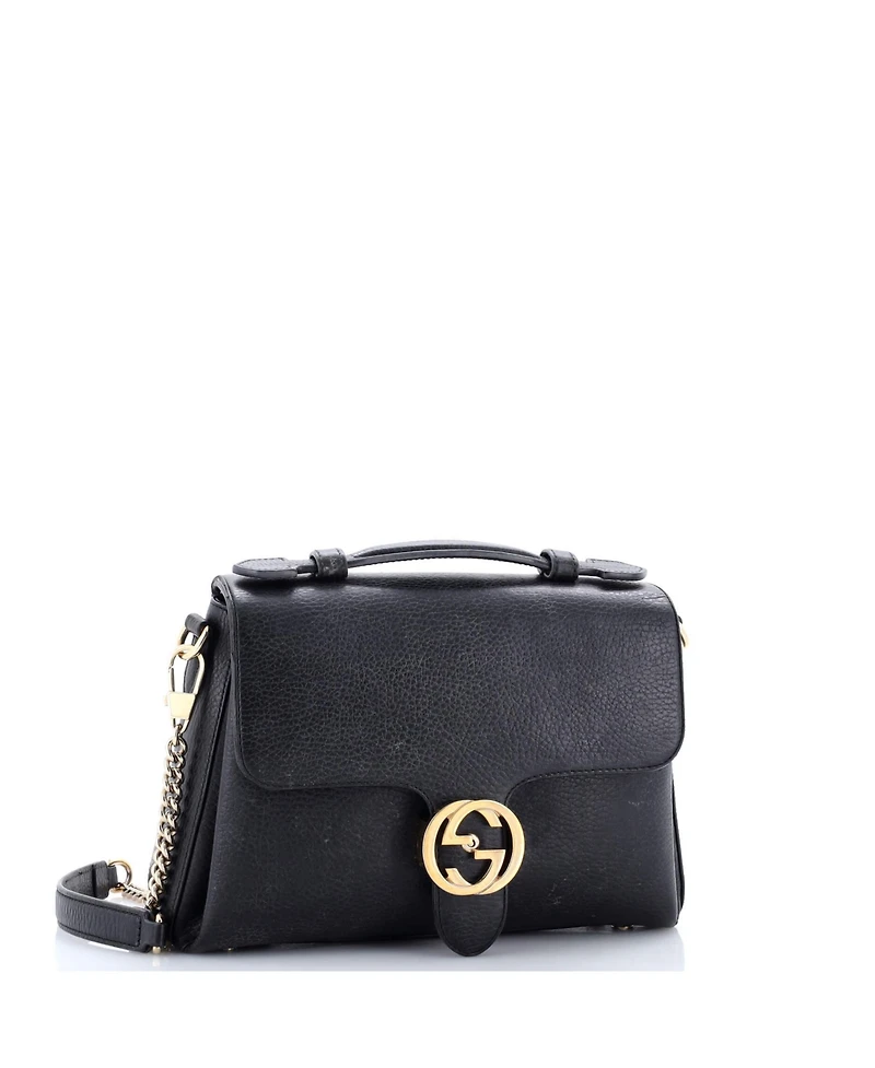 Pre-Owned Gucci Small Interlocking Top Handle Bag Leather