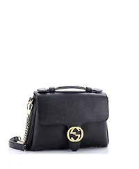 Pre-Owned Gucci Small Interlocking Top Handle Bag Leather