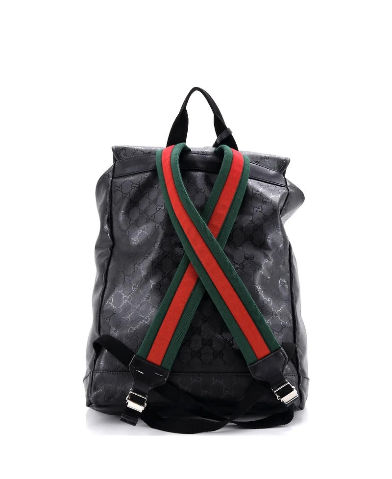 Pre-Owned Gucci Large Buckle Backpack Gg Imprime