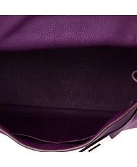 Pre-Owned Hermes Kelly 32 Handbag Purple Togo with Palladium Hardware