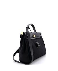 Pre-Owned HERMES Herbag Zip Leather and Toile