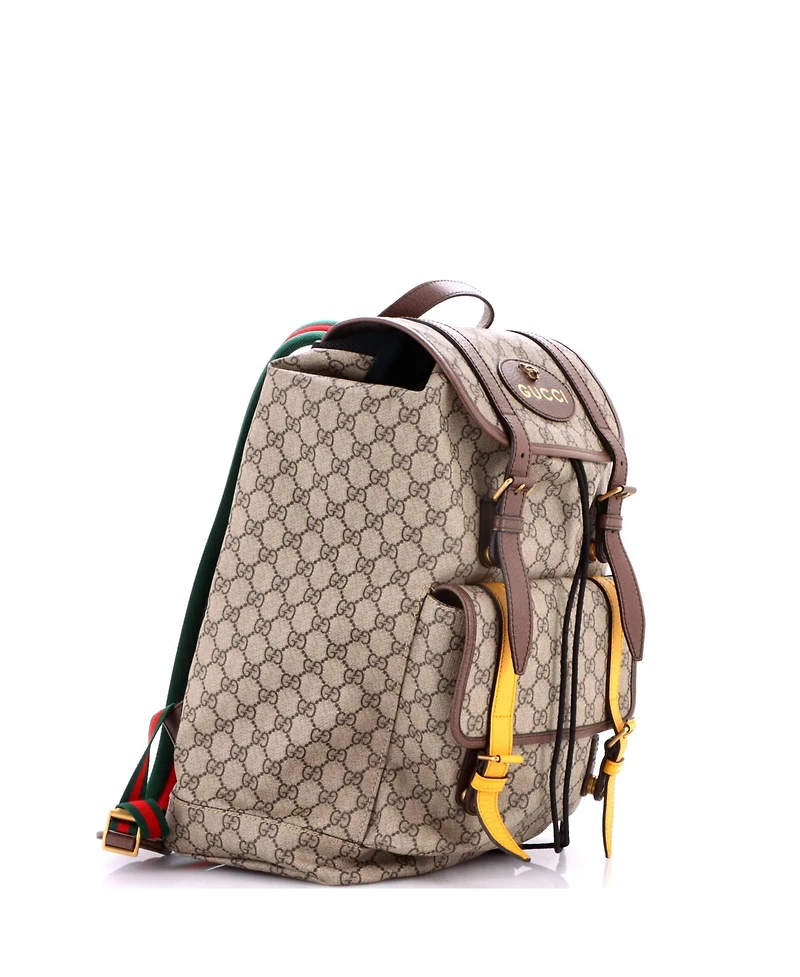 Pre-Owned Gucci Large Courrier Soft Backpack Gg Coated Canvas