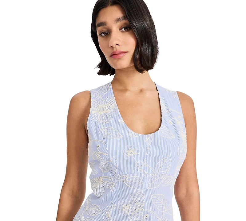 Maggy London Women's Sleeveless Scoop Neck Midi Dress