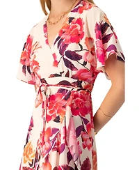 Ivonne Women's Crossed V-Neck Wrap Floral Maxi Dress