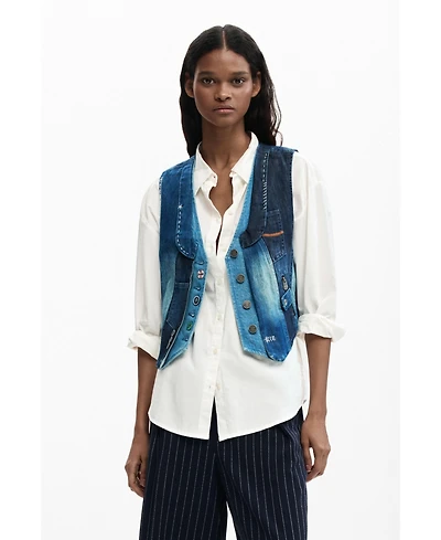 Desigual Women's Patchwork denim vest