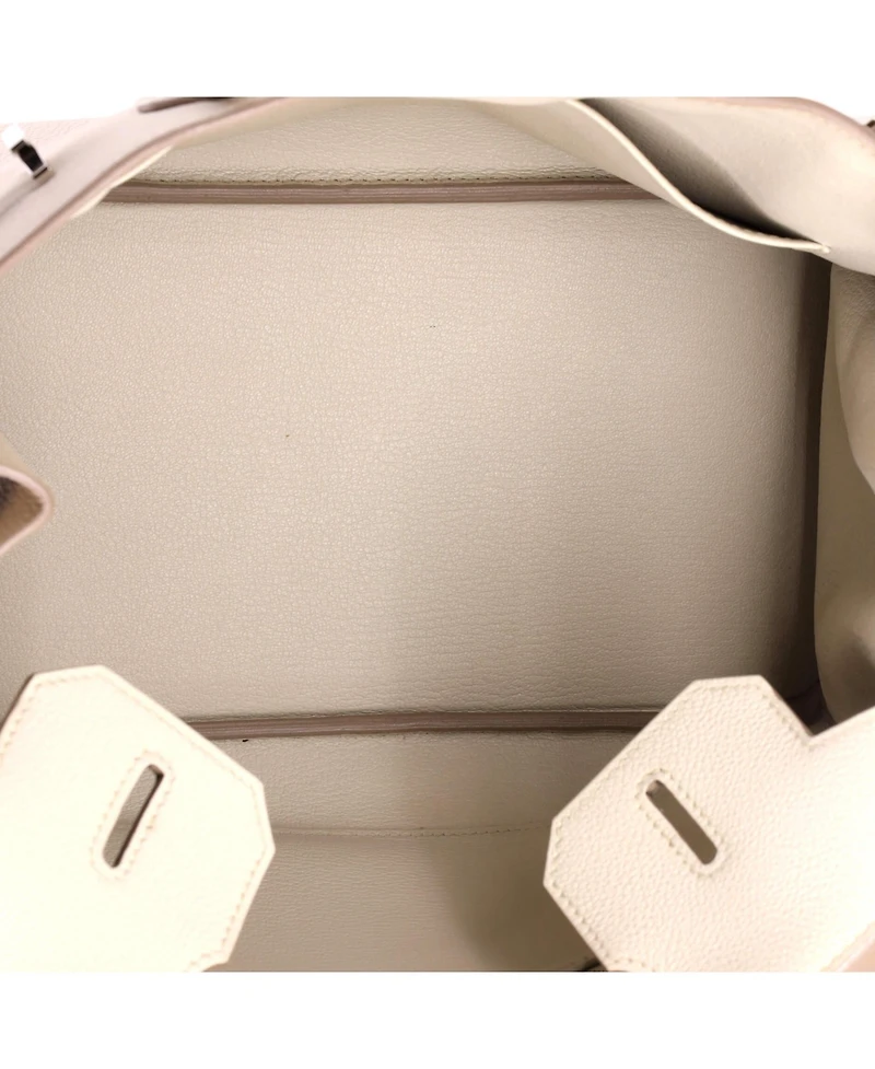 Pre-Owned HERMES Birkin 30 Handbag Light Togo with Palladium Hardware