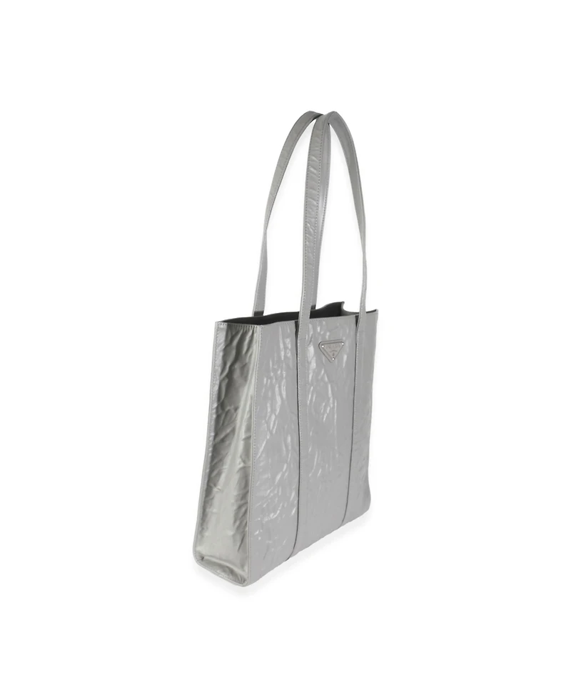 Pre-Owned Prada Slate Grey Nappa Small Antique Tote