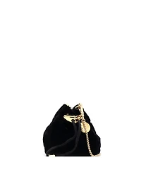 Pre-Owned Prada Mini Triangle Logo Drawstring Pouch Bucket Bag Velvet