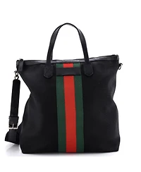 Pre-Owned Gucci Medium Web Zip Tote Techno Canvas