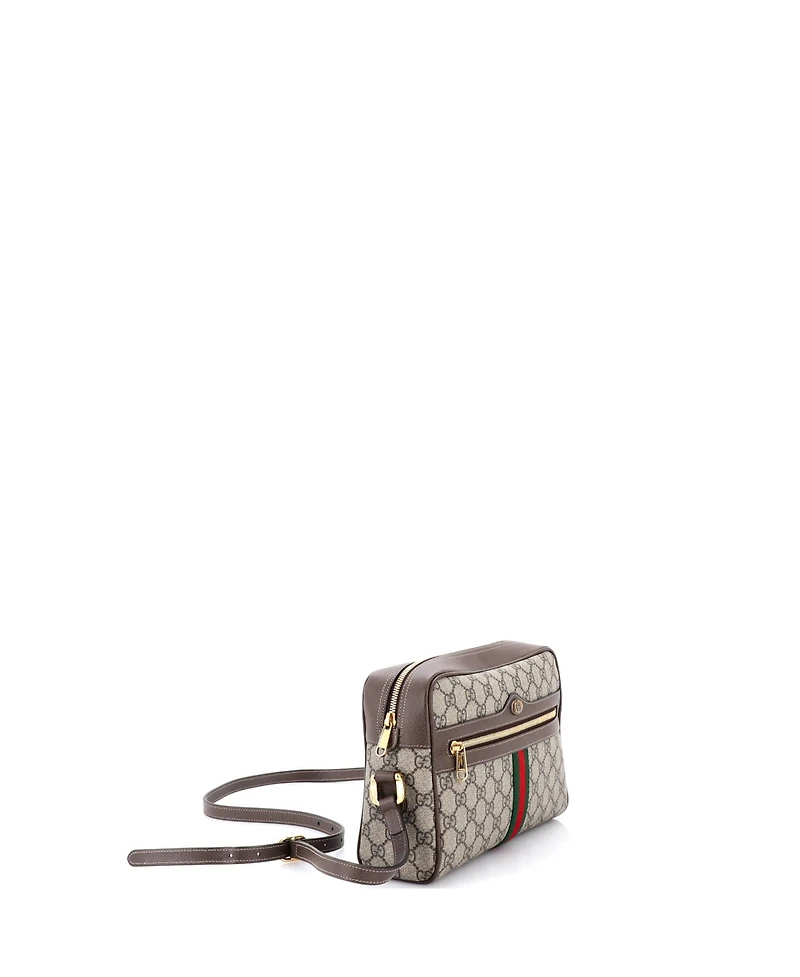 Pre-Owned Gucci Small Ophidia Shoulder Bag Gg Coated Canvas