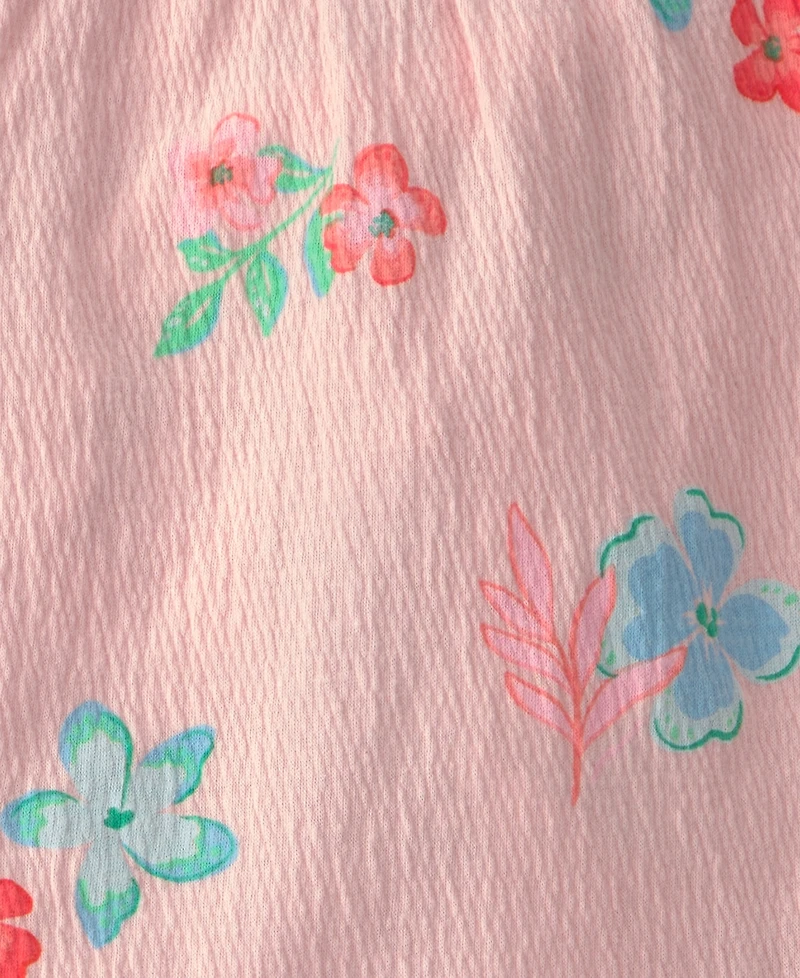 Carter's Girls' 2T-5T Floral Ruffle Top and Shorts, 2-Piece Set