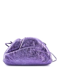 Pre-Owned Bottega Veneta Mini The Pouch Crinkled Metallic Leather