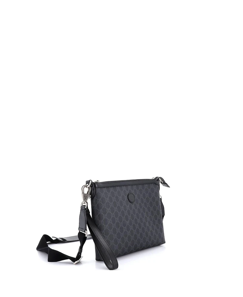 Pre-Owned Gucci Medium Interlocking G Patch Wristlet Messenger Bag Gg Coated Canvas