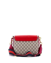 Pre-Owned Gucci Medium Padlock Saddle Shoulder Bag Gg Coated Canvas and Leather