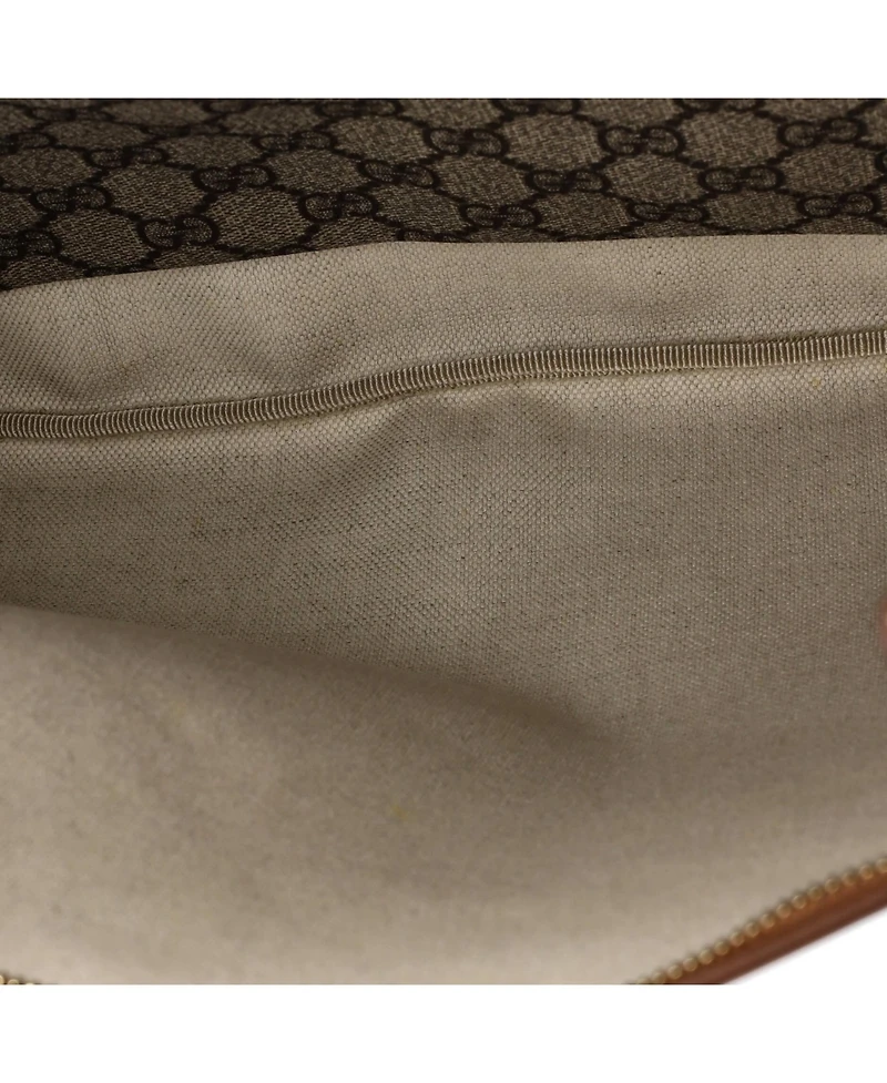 Pre-Owned Gucci Large Web Loop Flat Messenger Gg Coated Canvas