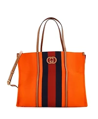 Pre-Owned Gucci Large Interlocking G Web Tote Canvas