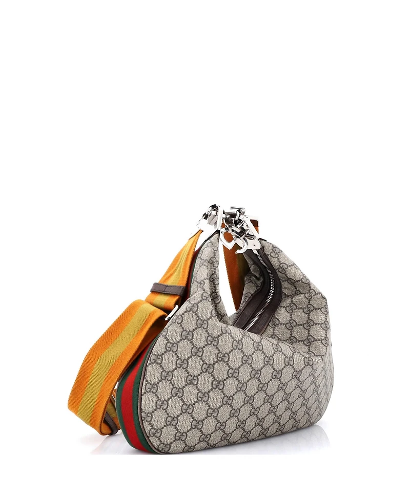 Pre-Owned Gucci Medium Attache Shoulder Bag Gg Coated Canvas