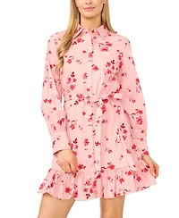 CeCe Women's Printed Collared Neck Mini Dress