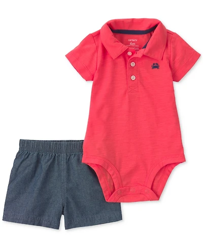 Carter's Baby Boys' Short-Sleeve Bodysuit & Shorts, 2-Piece Set