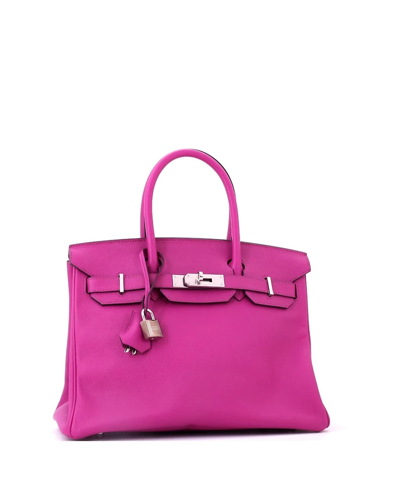 Pre-Owned HERMES Birkin 30 Handbag Pink Epsom with Palladium Hardware