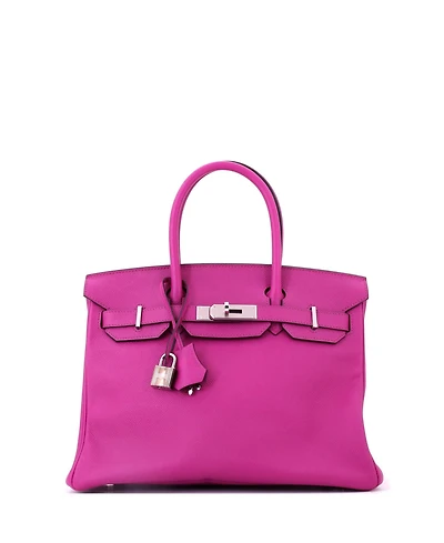 Pre-Owned HERMES Birkin 30 Handbag Pink Epsom with Palladium Hardware