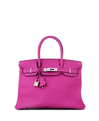 Pre-Owned HERMES Birkin 30 Handbag Pink Epsom with Palladium Hardware