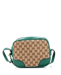 Pre-Owned Gucci Mini Bree Disco Crossbody Bag Gg Canvas with Leather