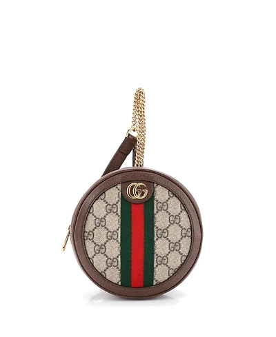 Pre-Owned Gucci Mini Ophidia Round Backpack Gg Coated Canvas
