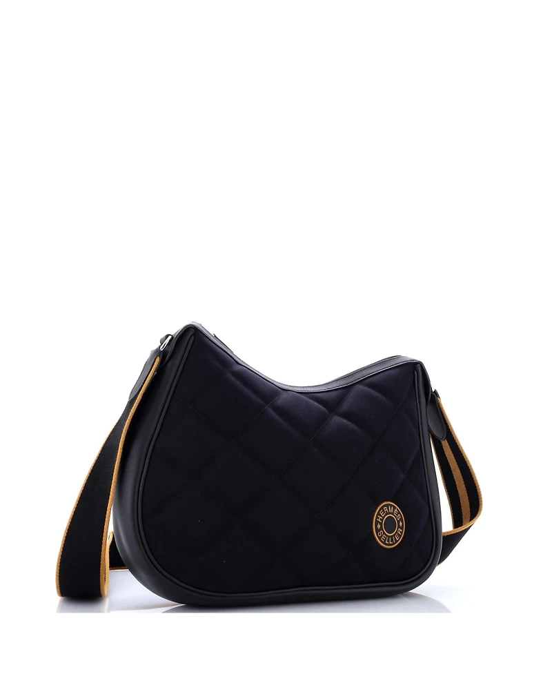 Pre-Owned HERMES Horseback Shoulder Bag Woolycot Canvas and Leather