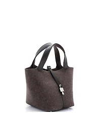 Pre-Owned HERMES Mm Picotin Lock Bag Felt with Leather