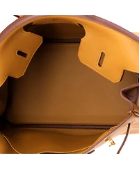 Pre-Owned Hermes Birkin 25 Handbag Brown Swift with Gold Hardware