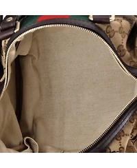 Pre-Owned Gucci Medium Vintage Web Boston Bag Gg Canvas