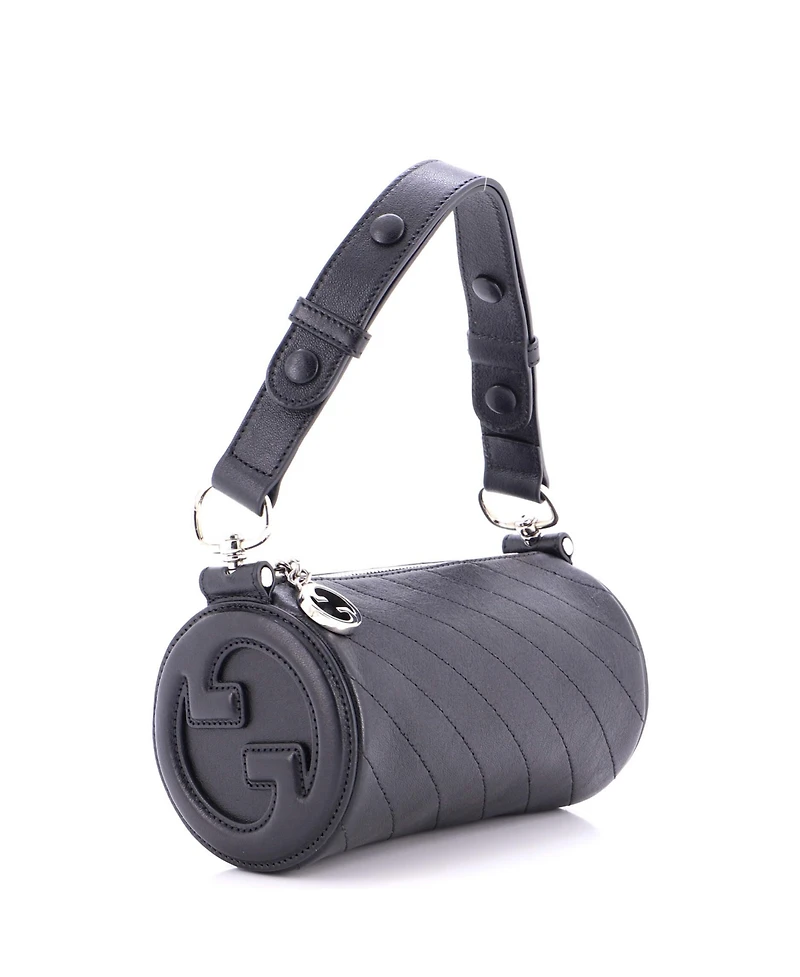 Pre-Owned Gucci Mini Blondie Shoulder Bag Diagonal Quilted Leather