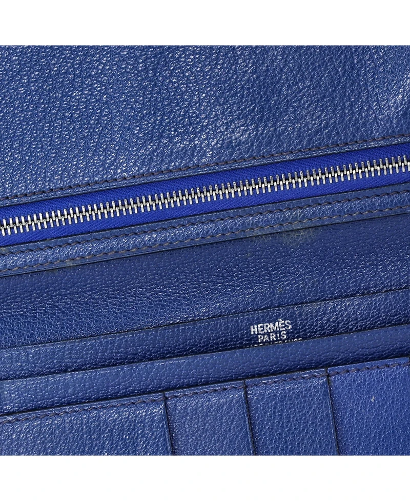 Pre-Owned Hermes Long Bearn Wallet Chevre Mysore
