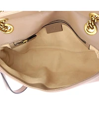 Pre-Owned Gucci Medium Gg Marmont Flap Bag Matelasse Leather