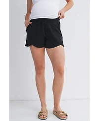 Hello Miz Maternity Relaxed Fit Lounge Shorts with Front Pockets and Drawstring