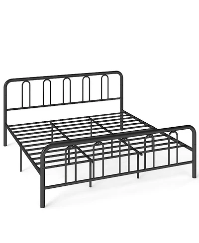 Gouun King Metal Bed Frame with Headboard