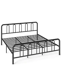 Gouun King Metal Bed Frame with Headboard