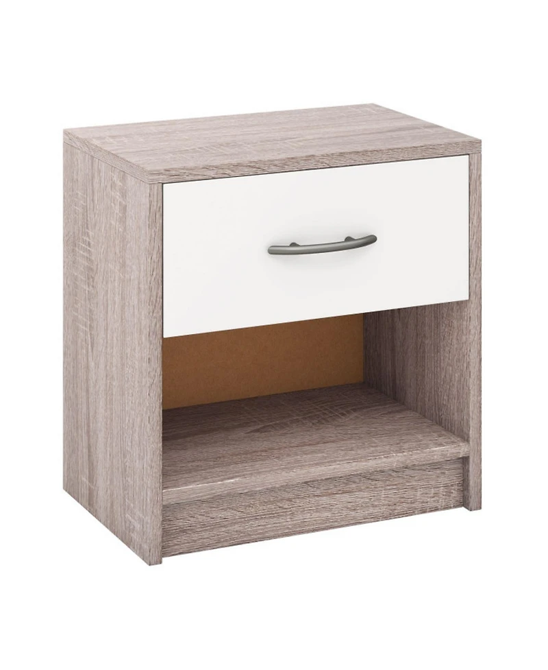 Gouun Bedside Table Nightstand with Drawer and Open Shelf