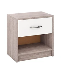 Gouun Bedside Table Nightstand with Drawer and Open Shelf